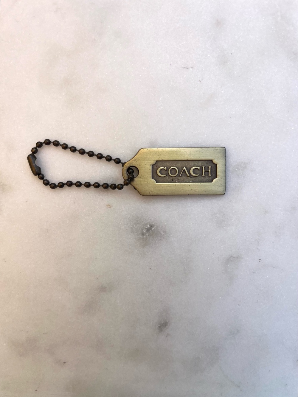 COACH Vintage Metal Gold Hang Tag, Bag Charm